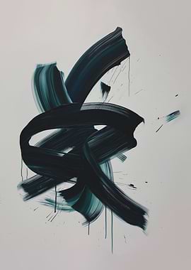 Abstract Green Brushstrokes