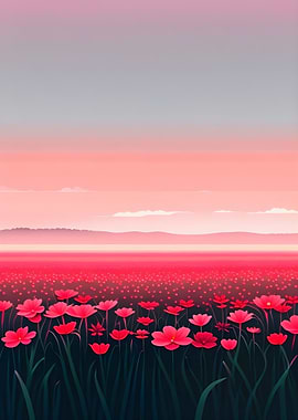 Pink Sunset Field