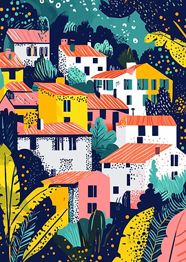 Colorful Village Houses
