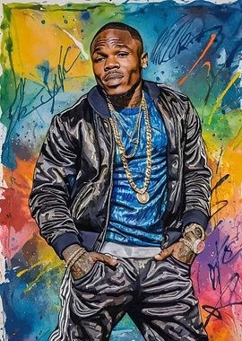 DaBaby Rapper Portrait Watercolor