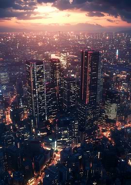 Tokyo Skyline at Dusk