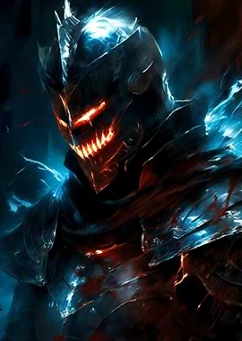 Dark Knight with Glowing Eyes