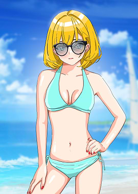 Anime Girl in Bikini
