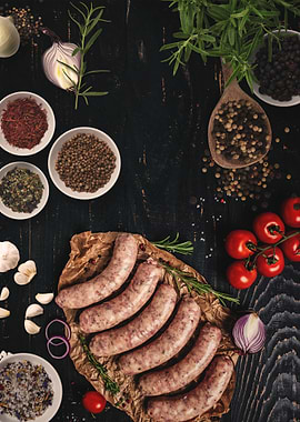Raw Sausages with Spices