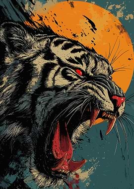 Roaring Tiger Illustration