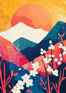 Japanese Mountain Sunset