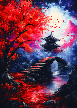 Japanese Pagoda Landscape