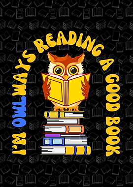 Owl Reading a Book. Funny Owl Pun