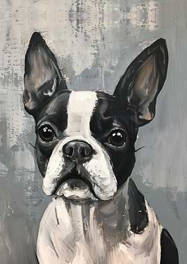 Boston Terrier Painting