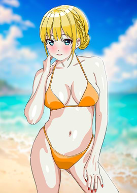 Anime Girl in Bikini