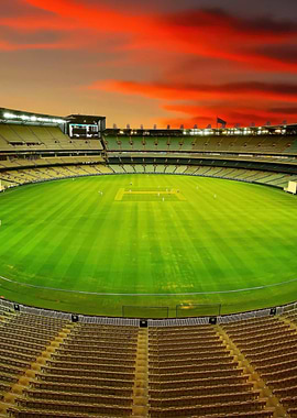 Cricket Stadium at Sunset