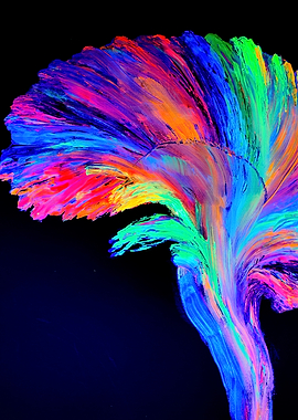 brain connectivity UV fluorescent painting
