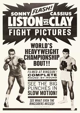 Sonny Liston vs Cassius Clay Fight Poster