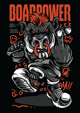 Boar Power Illustration