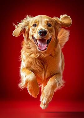 Golden Retriever Jumping