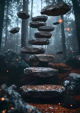 Surrealism A forest path leads to a staircase_1