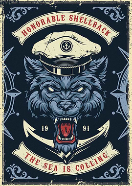 Wolf Sailor Poster
