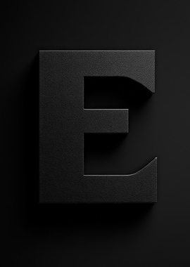 Matte Black Letter E