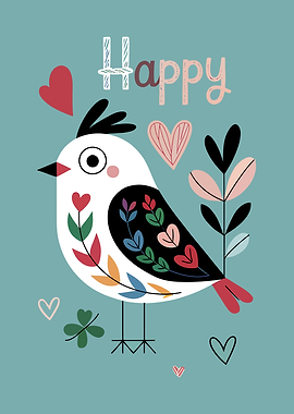 Happy Bird Illustration