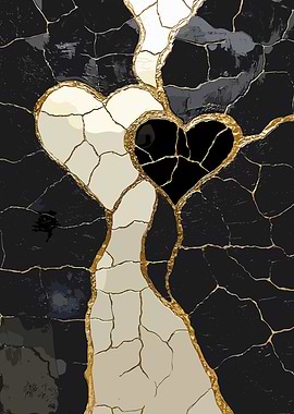 Original Cracked Heart Abstract Art