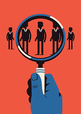 Magnifying Glass on Businessmen