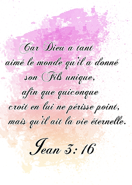 Jean 3:16 Watercolor Quote
