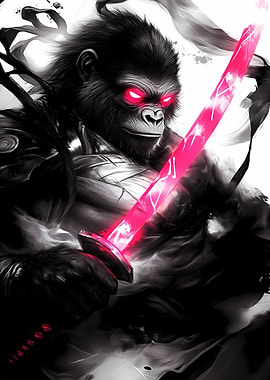 Gorilla Samurai Warrior Animal