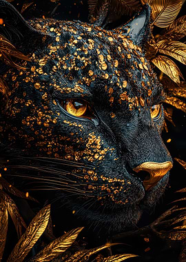 Golden Panther Portrait