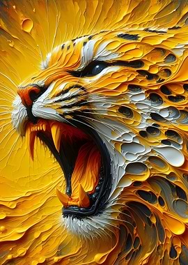 Roaring Tiger Painting