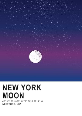 New York Moon Poster