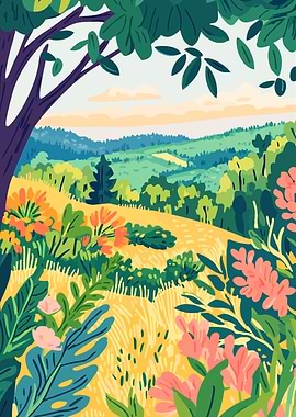 Connecticut Summer Fields Minimalist Art