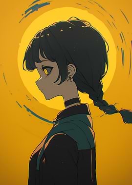 Anime Girl with Yellow Eyes