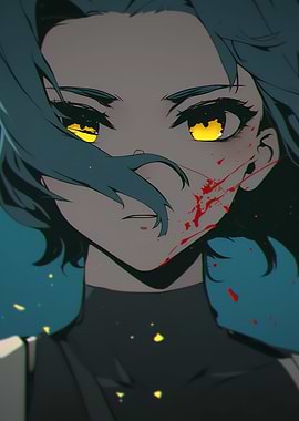 Anime Girl with Bloodstains