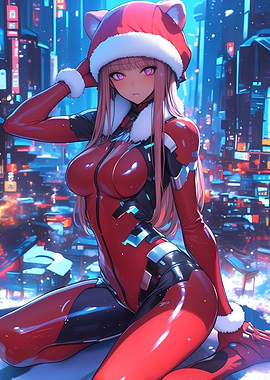 Anime Girl in Red Suit