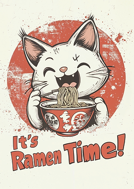 Ramen Cat Illustration