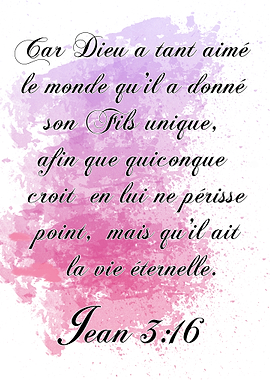 Jean 3:16 Watercolor Print