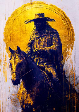 Lone Rider in Gold