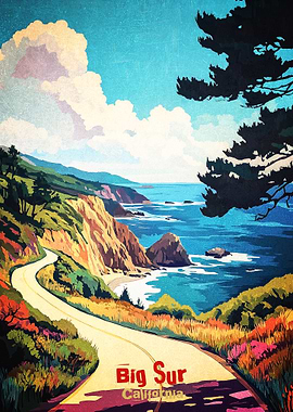 Big Sur California Art Poster