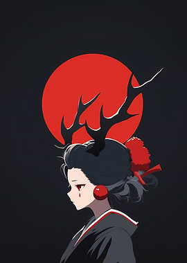 Anime Girl with Antlers