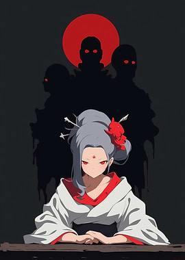 Anime Girl with Red Eyes
