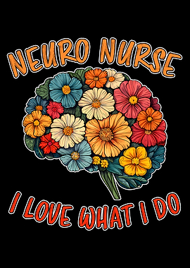 Neuro Nurse Floral Brain