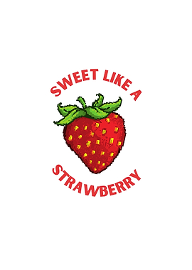 Sweet Like a Strawberry Pixel Art