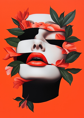 Floral Female Face Collage