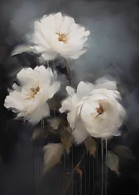 White Roses on Black