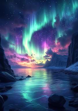 Aurora Borealis Landscape
