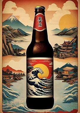 Japanese Beer Bottle Art