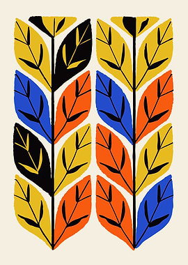 Folk Art Foliage – Bold and Colorful Nature Inspired Print