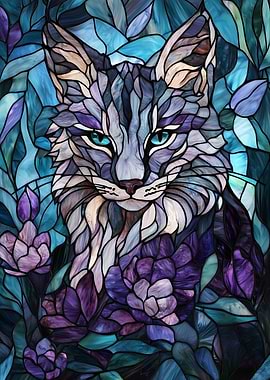 Stained Glass Cat