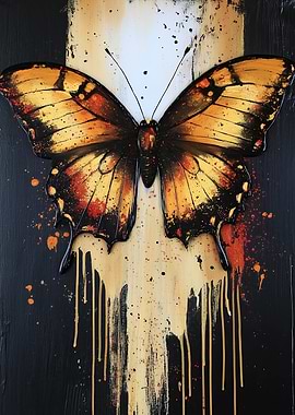Golden Butterfly Painting