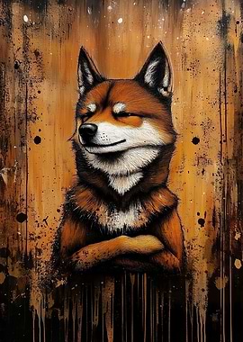 Smiling Shiba Inu Painting